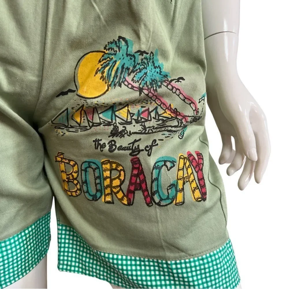 Vintage Retro 80s 90s The Beauty of Boracay Beach Philippines High Waist Shorts